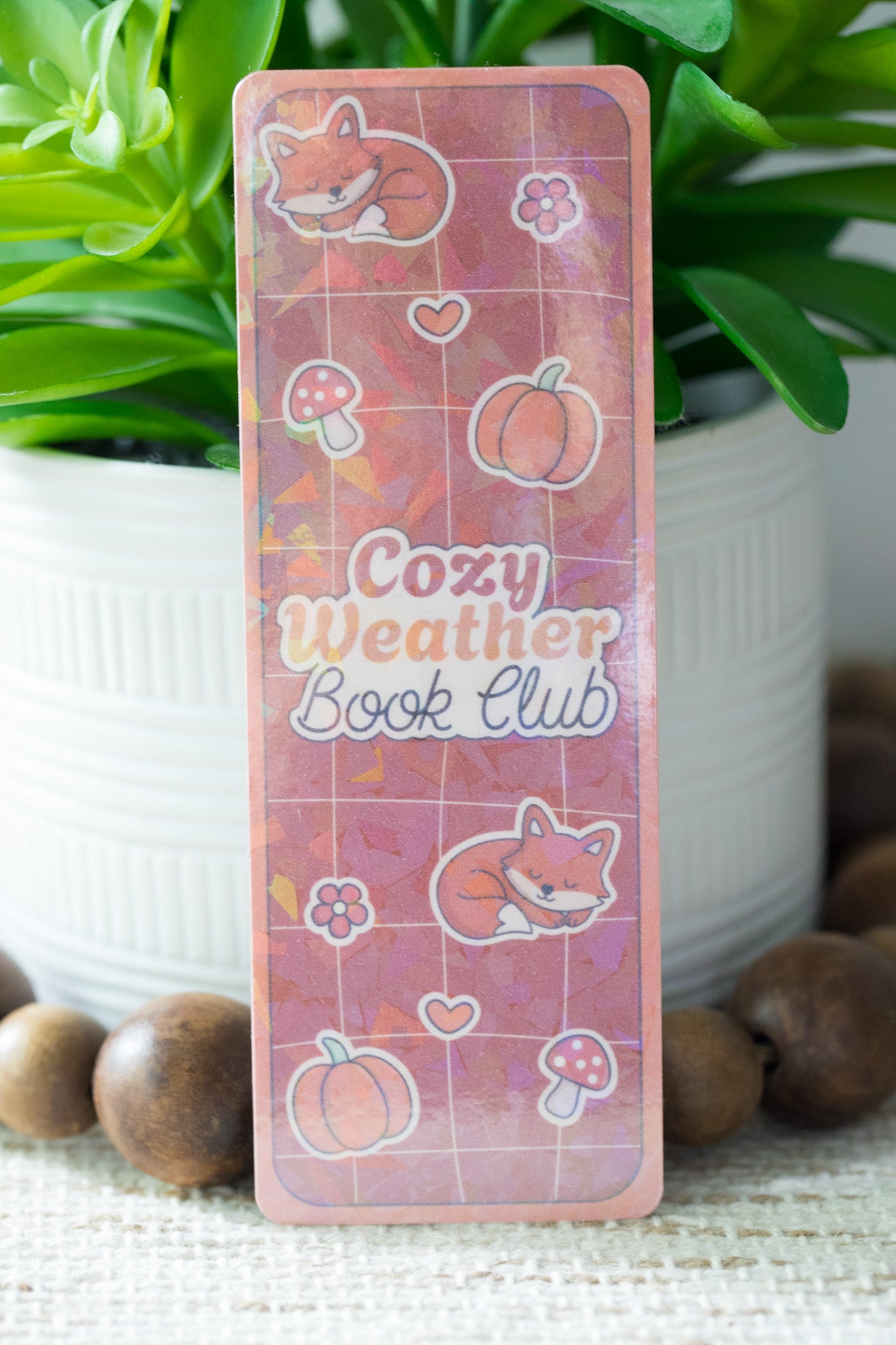 Cozy Weather Book Club Holographic Bookmark