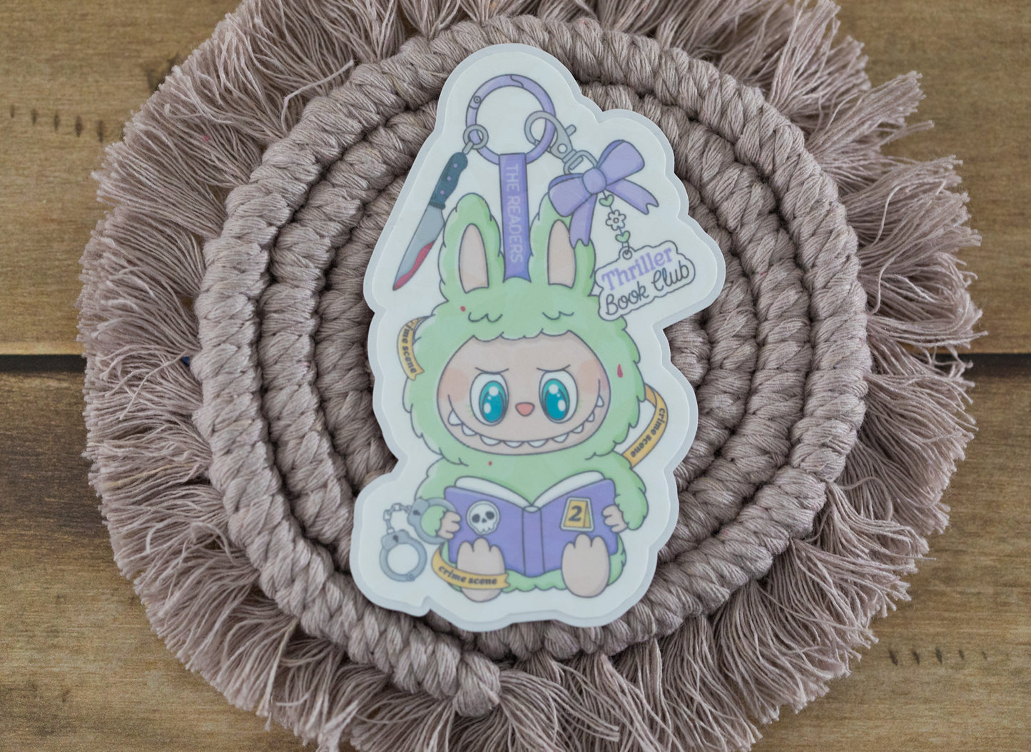 Trinket Doll Thriller Book Club Holographic Sticker