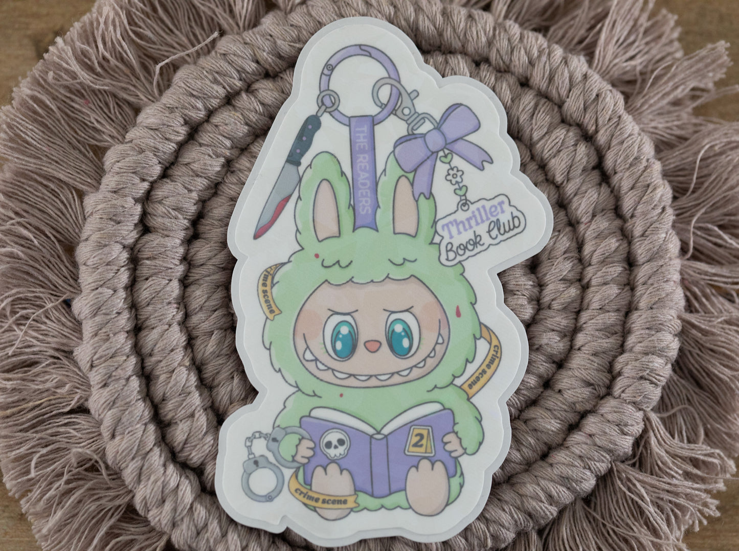 Trinket Doll Thriller Book Club Holographic Sticker