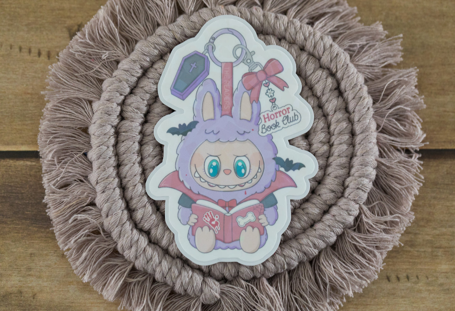 Trinket Doll Horror Book Club Holographic Sticker
