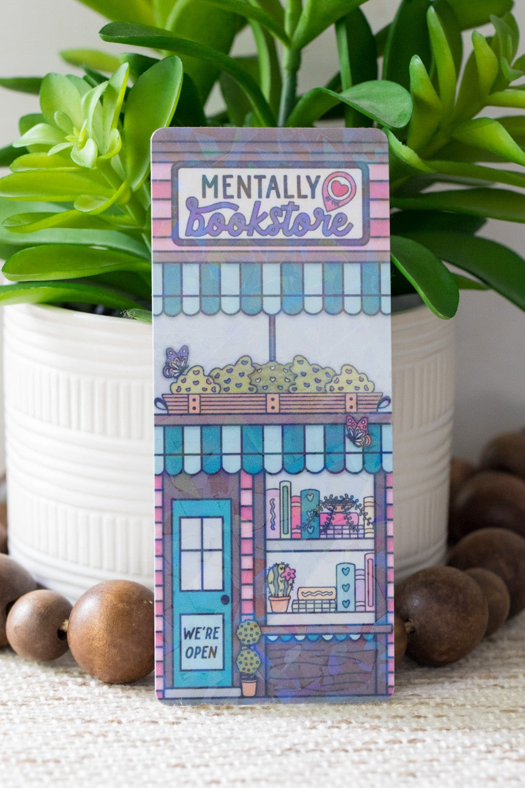 Mentally at the Bookstore Holographic Bookmark
