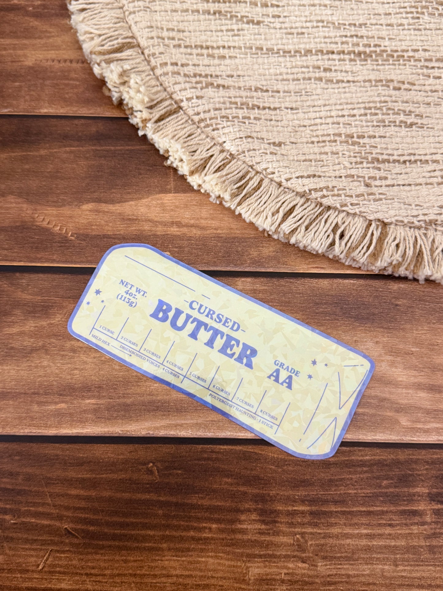 Cursed Butter Holographic Bookmark