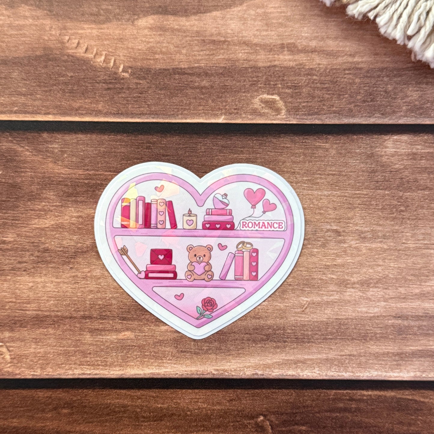 Bookish Bookshelf Holographic Sticker