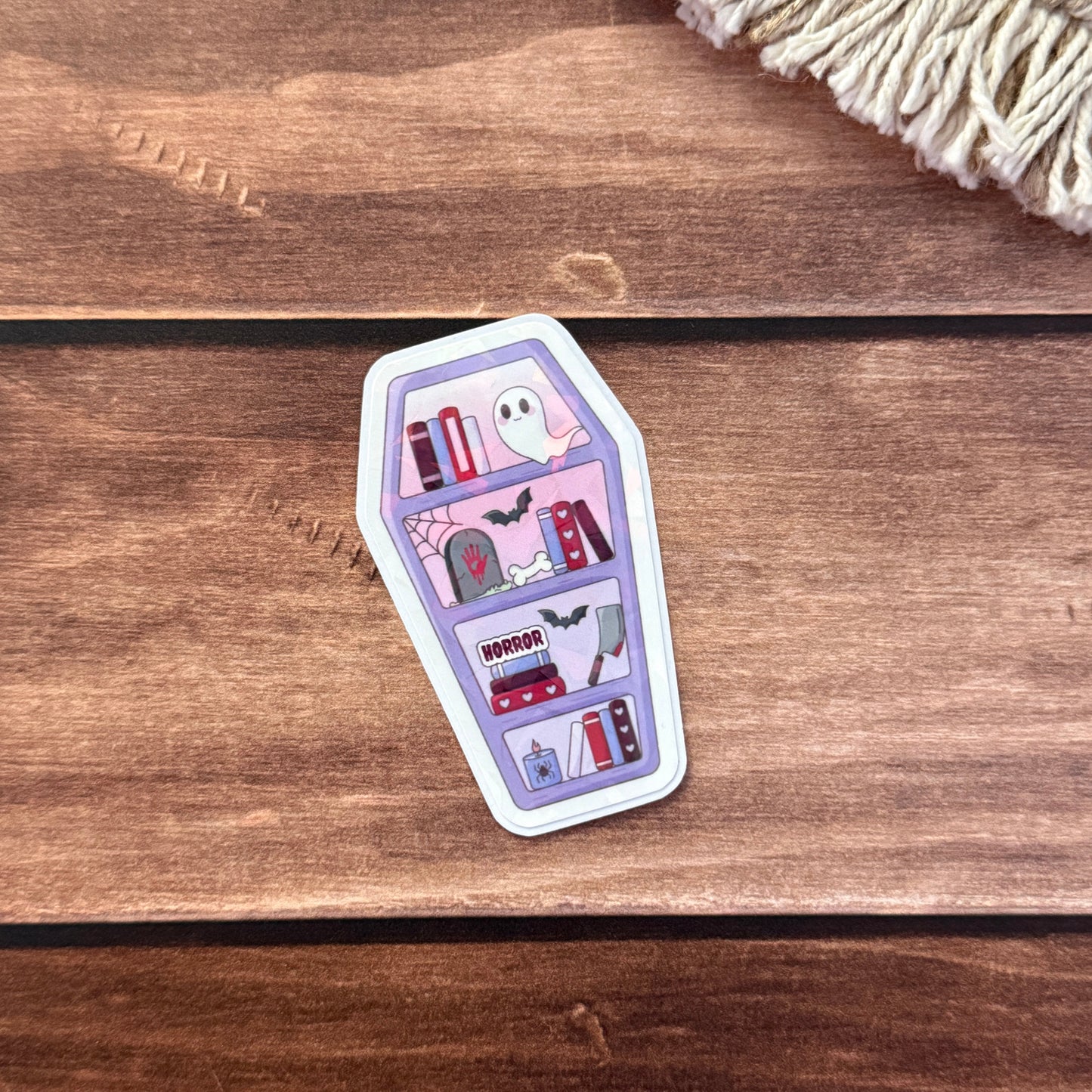 Bookish Bookshelf Holographic Sticker