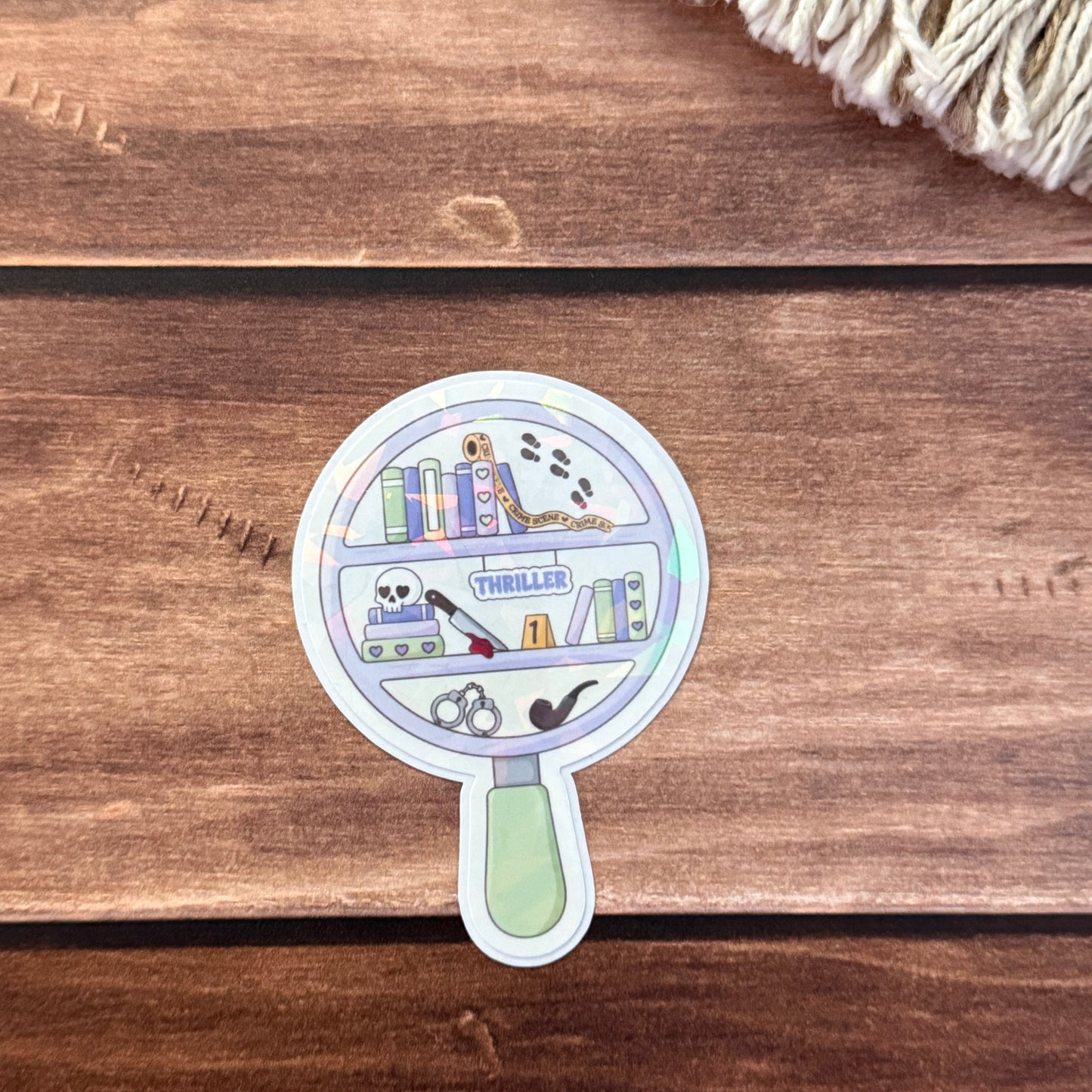 Bookish Bookshelf Holographic Sticker