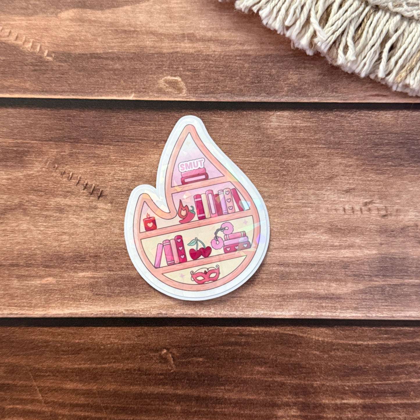 Bookish Bookshelf Holographic Sticker