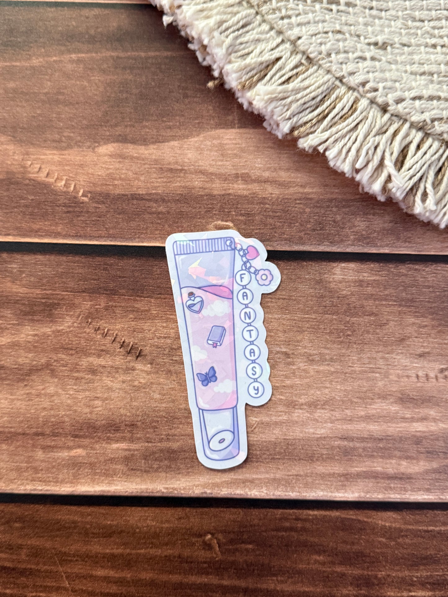 Bookish Lipgloss Holographic Sticker