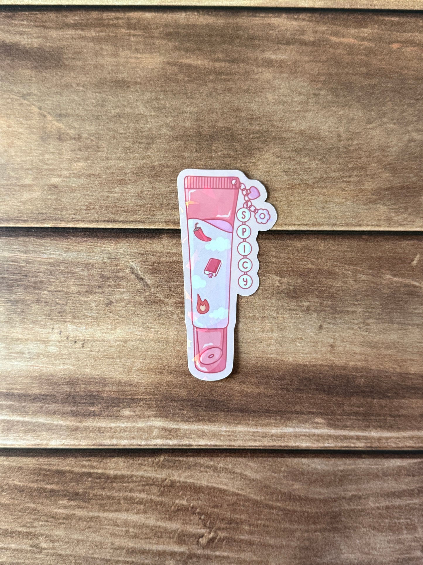 Bookish Lipgloss Holographic Sticker