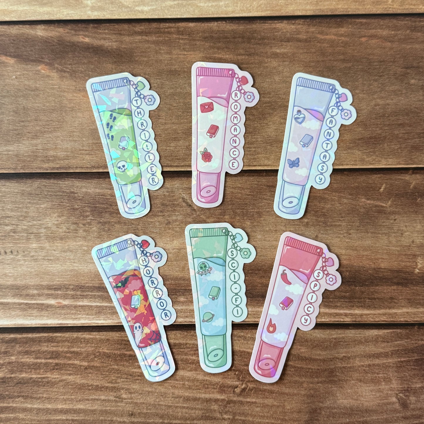 Bookish Lipgloss Holographic Sticker