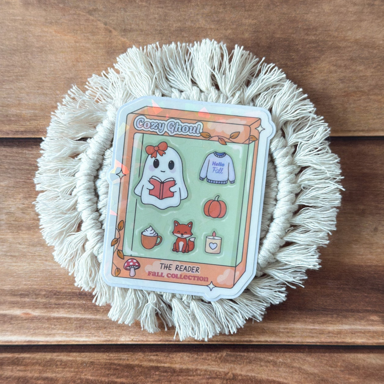Spooky | Cozy Fall Booktropes Holographic Sticker