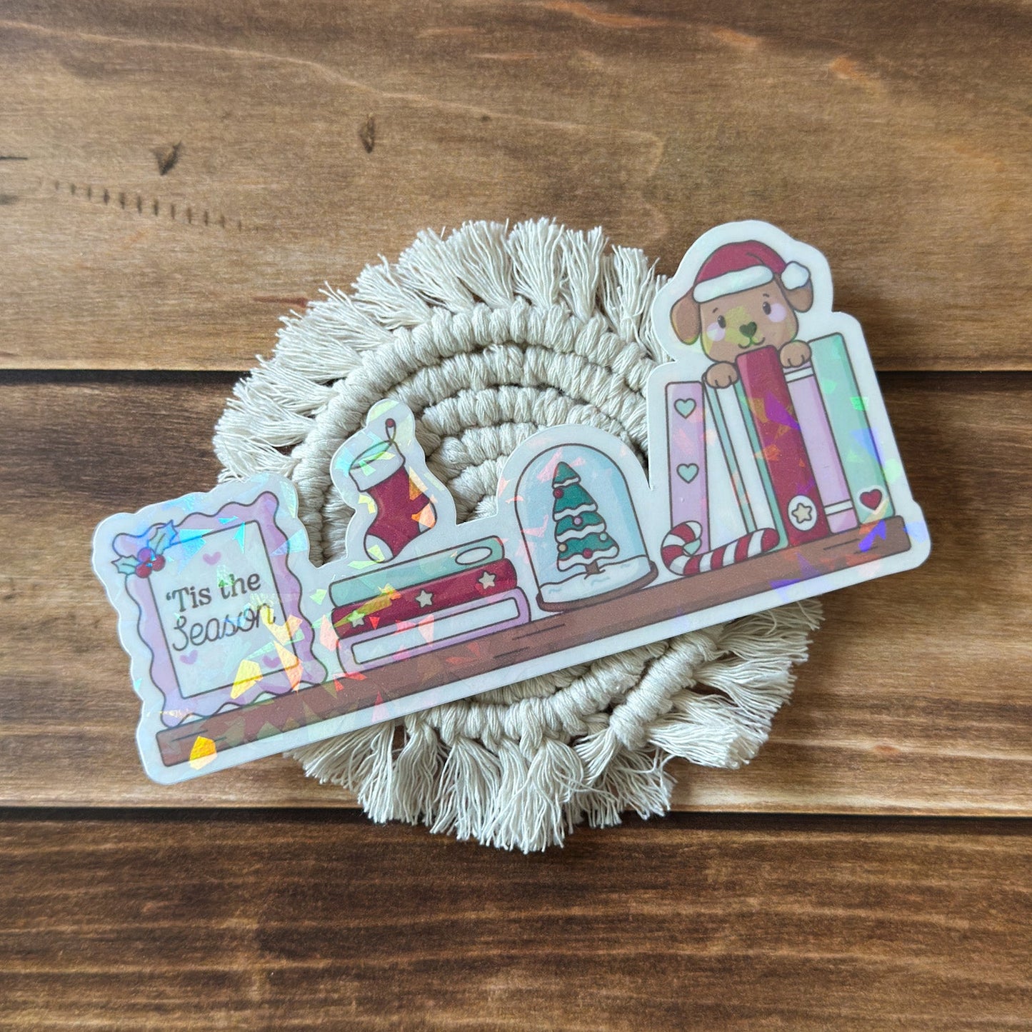 Tis the Season Bookshelf Holographic Bookmark