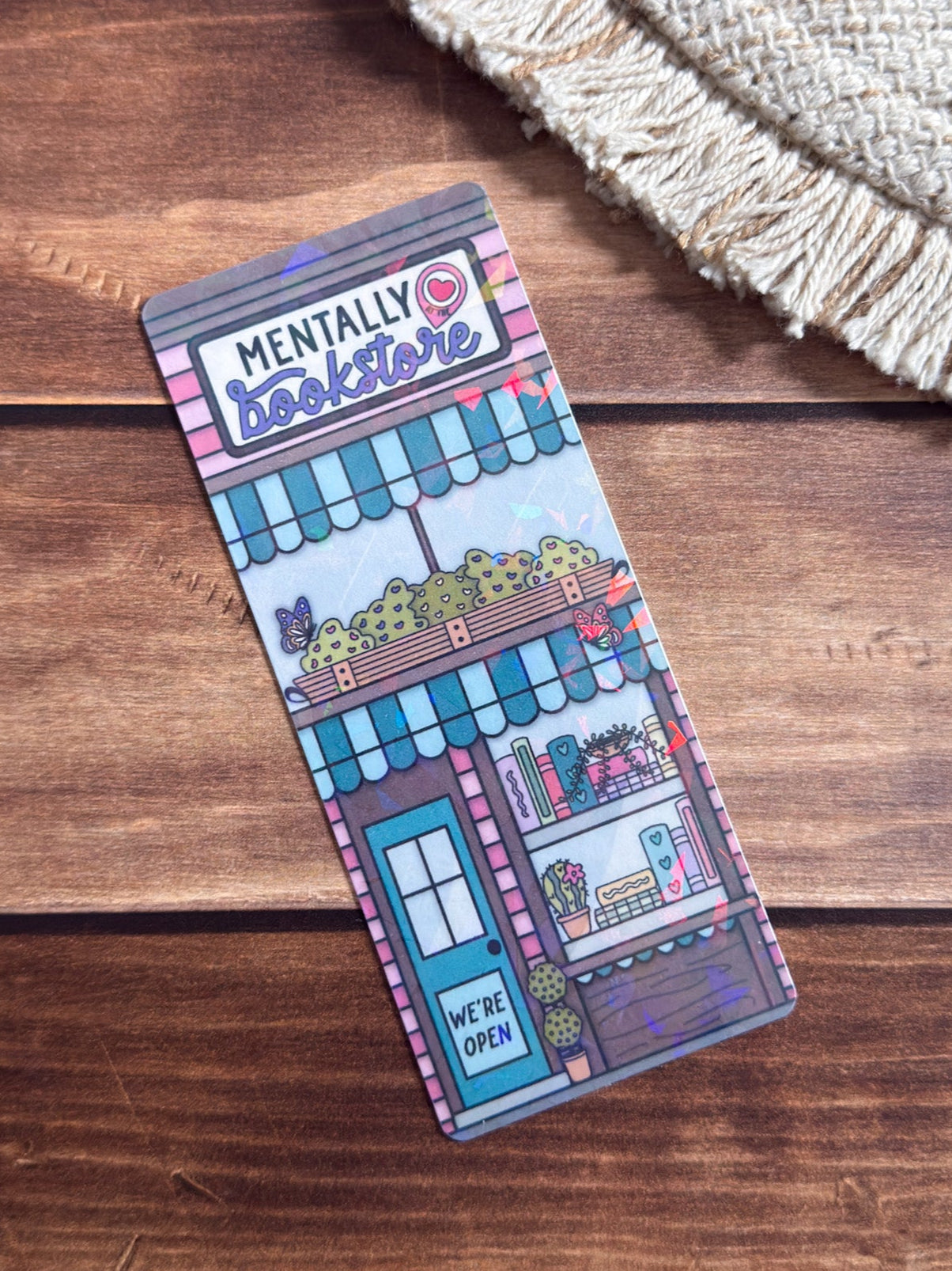 Mentally at the Bookstore Holographic Bookmark