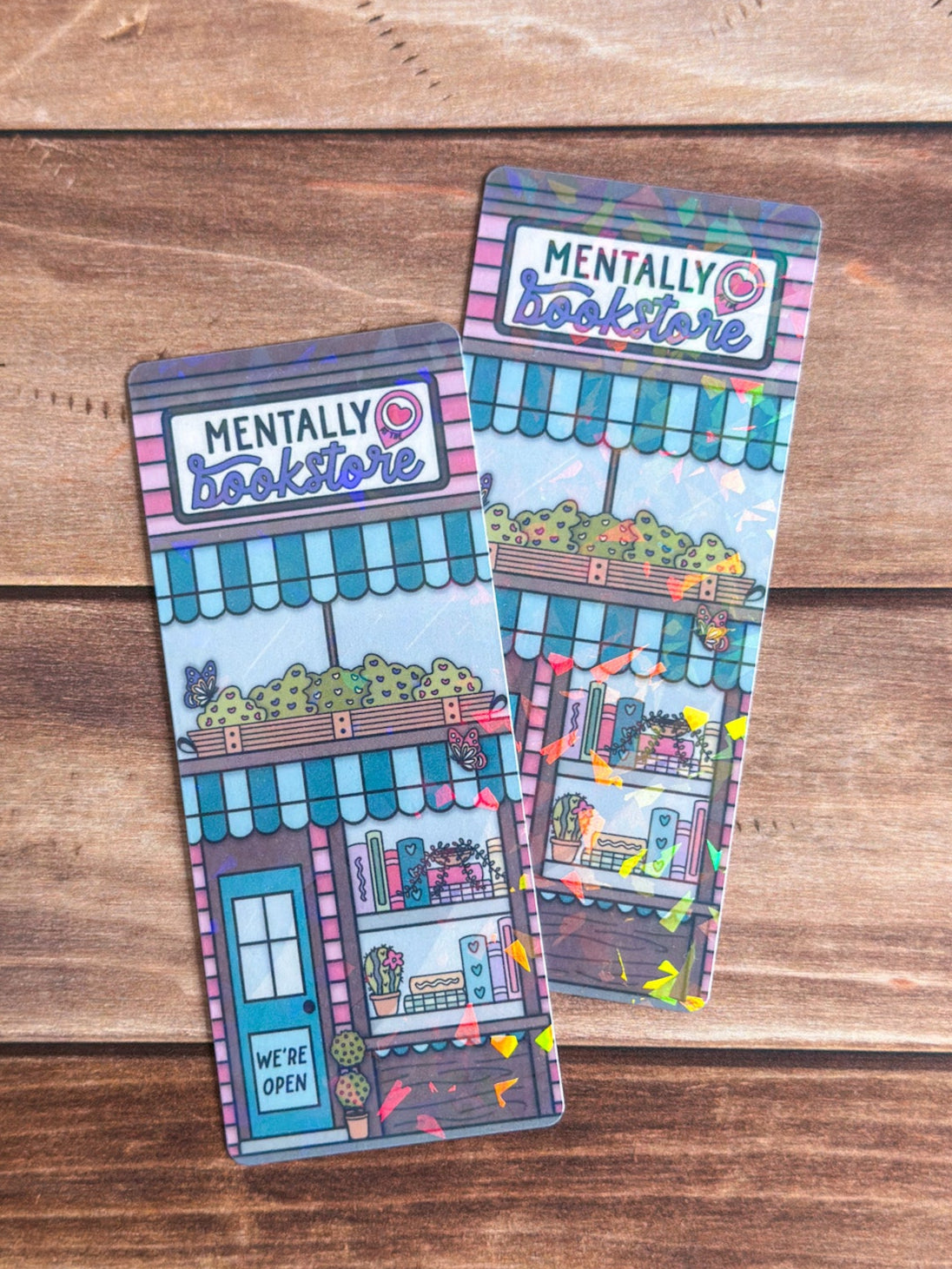 Mentally at the Bookstore Holographic Bookmark