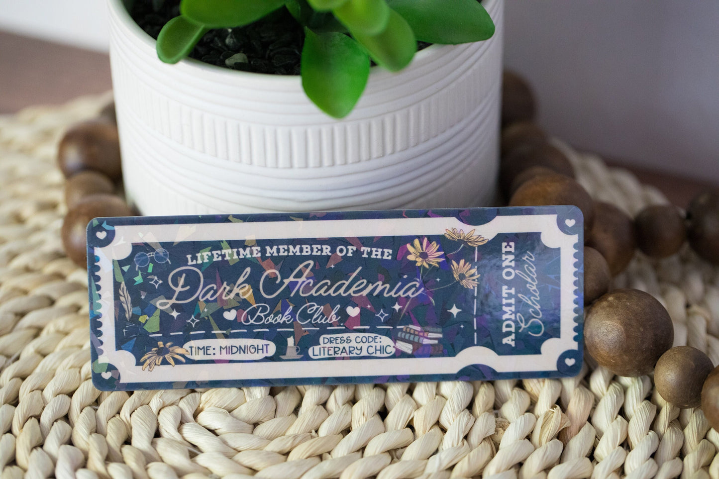 Dark Academia Holographic Bookmark