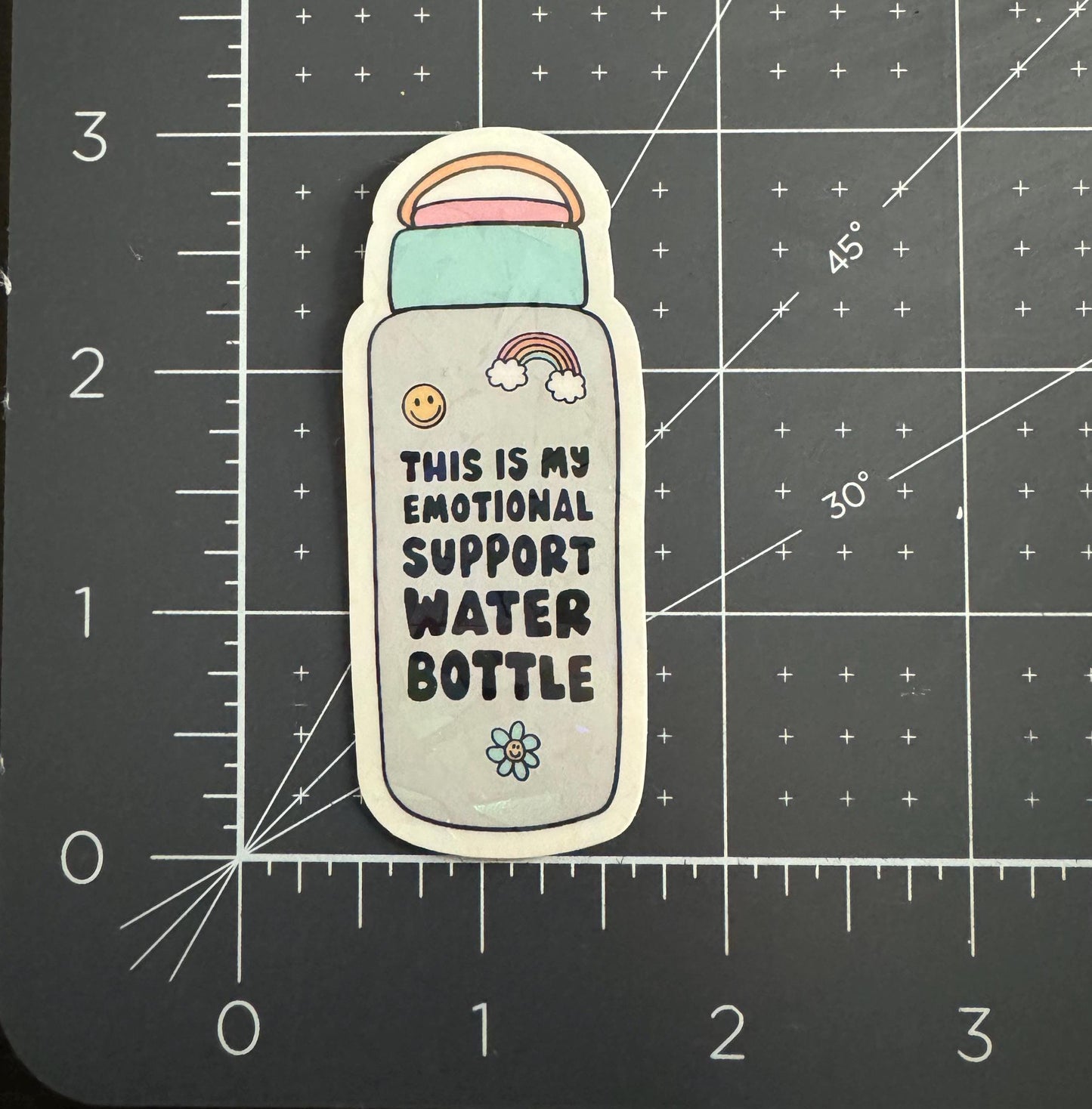 Emotional Support Water Bottle Holographic Sticker