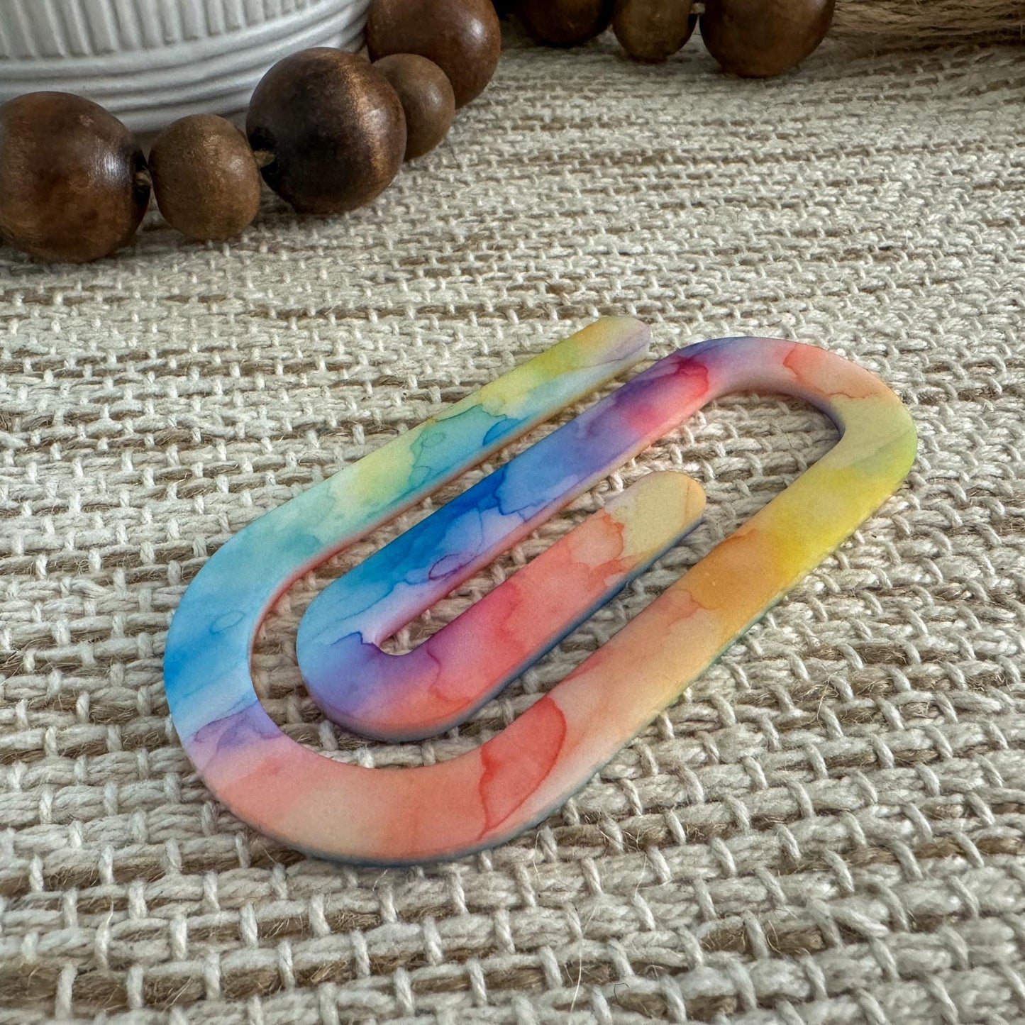 Acrylic Alcohol Ink Paperclip Bookmark