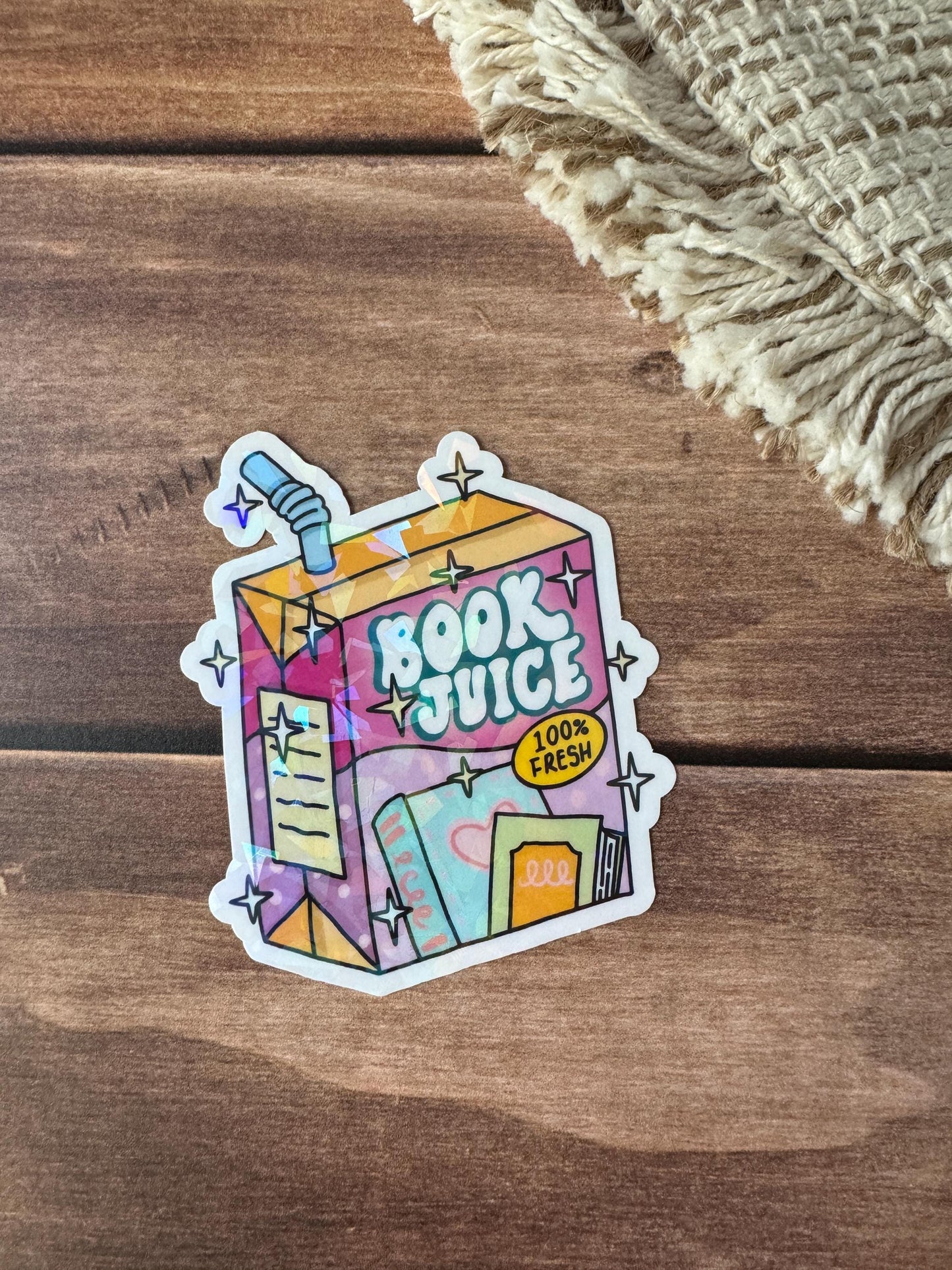 Book Juice Holographic Sticker