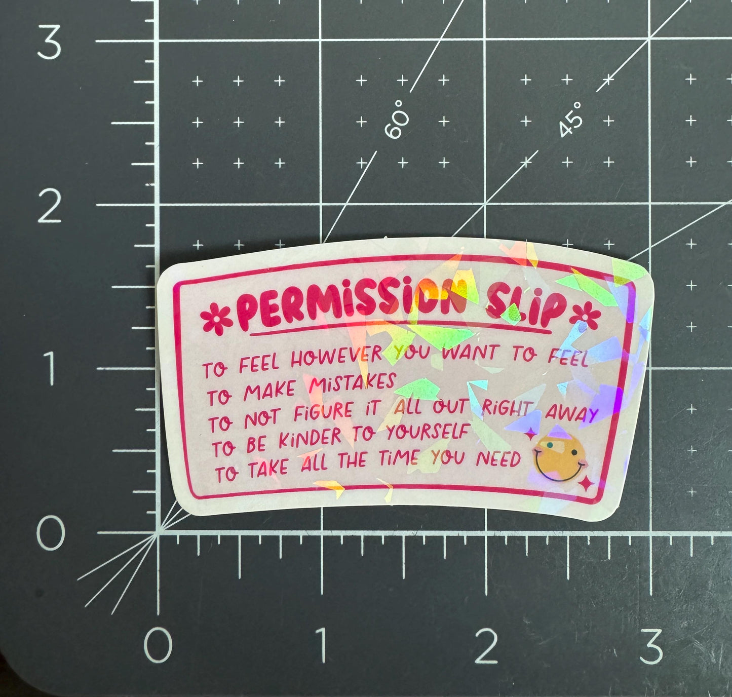Permission Slip Holographic Sticker