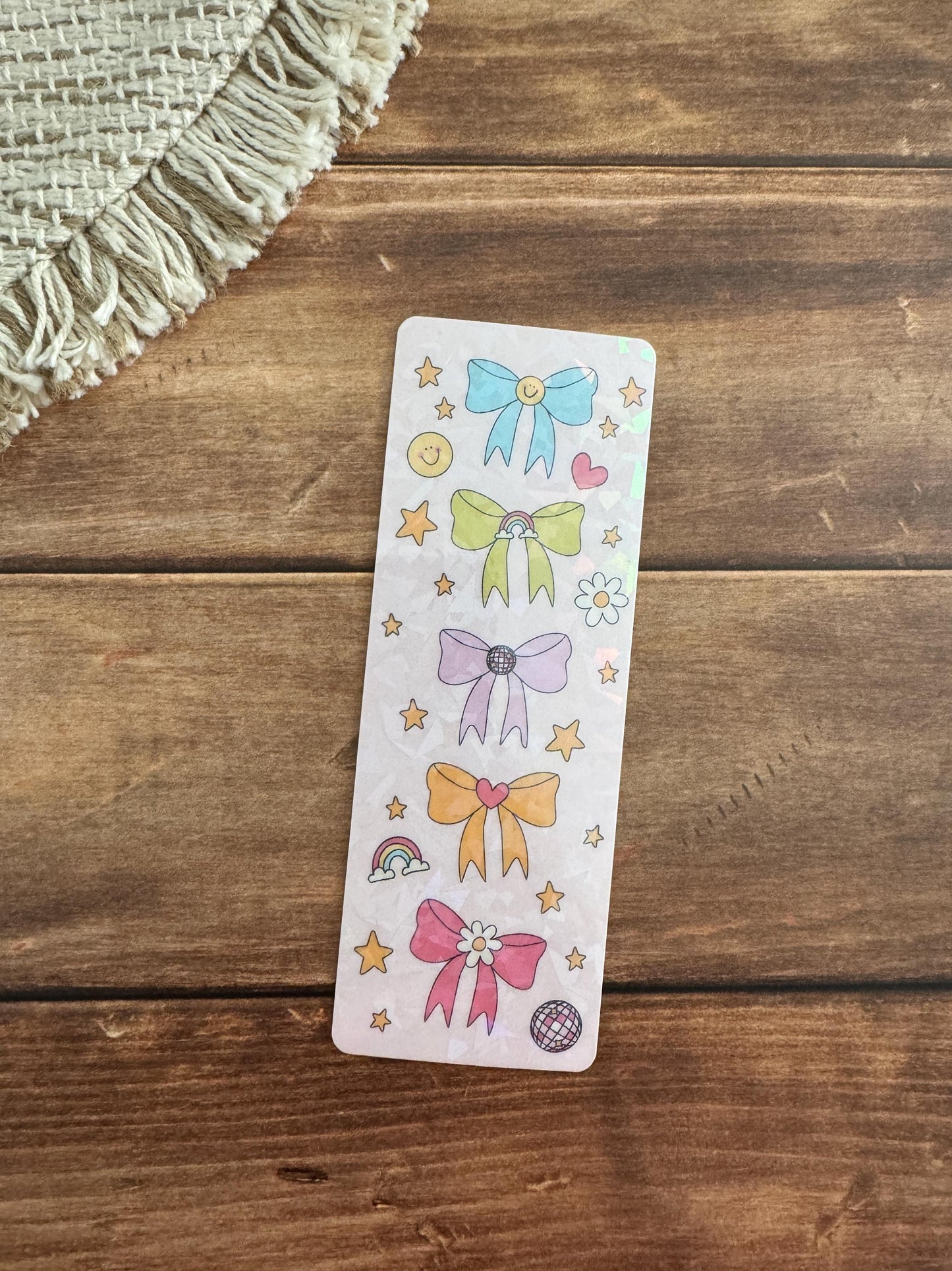 Rainbow Bow Holographic Bookmark