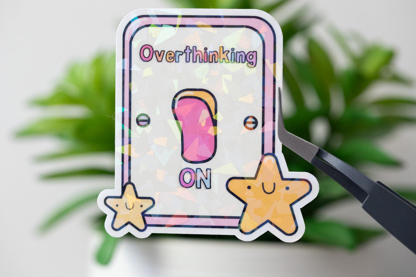 Overthinking On Holographic Sticker