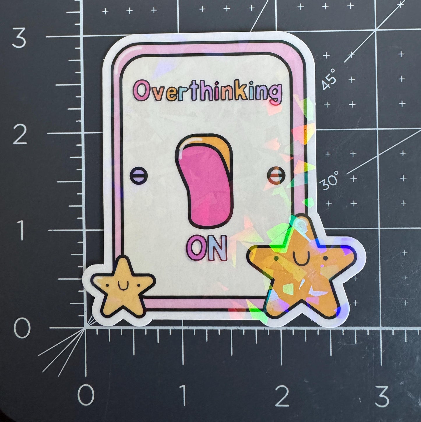 Overthinking On Holographic Sticker