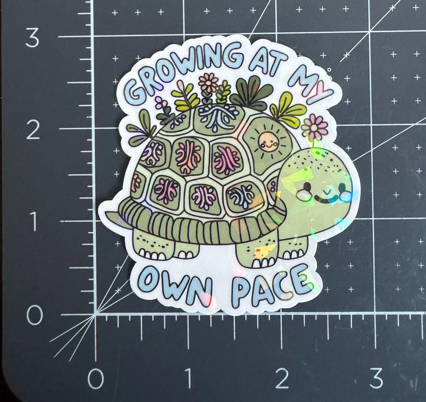 Growing At My Own Pace Holographic Sticker
