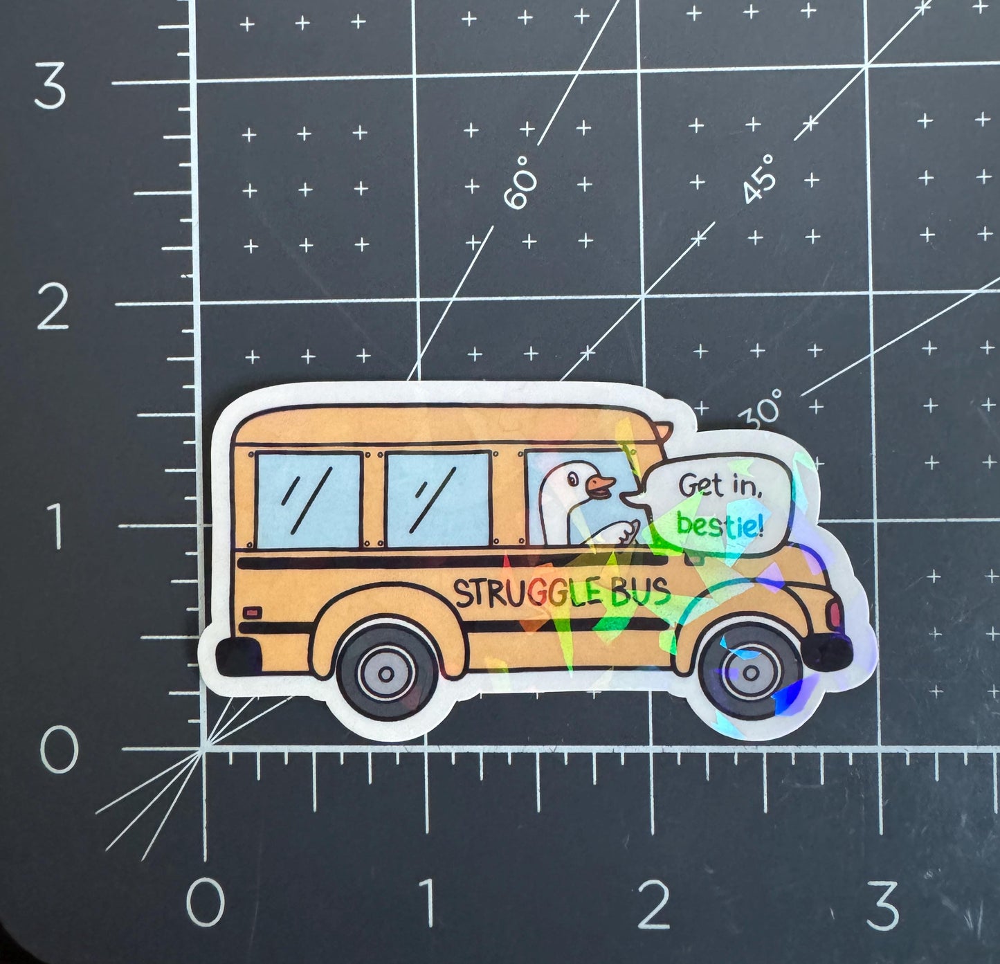 Struggle Bus Holographic Sticker