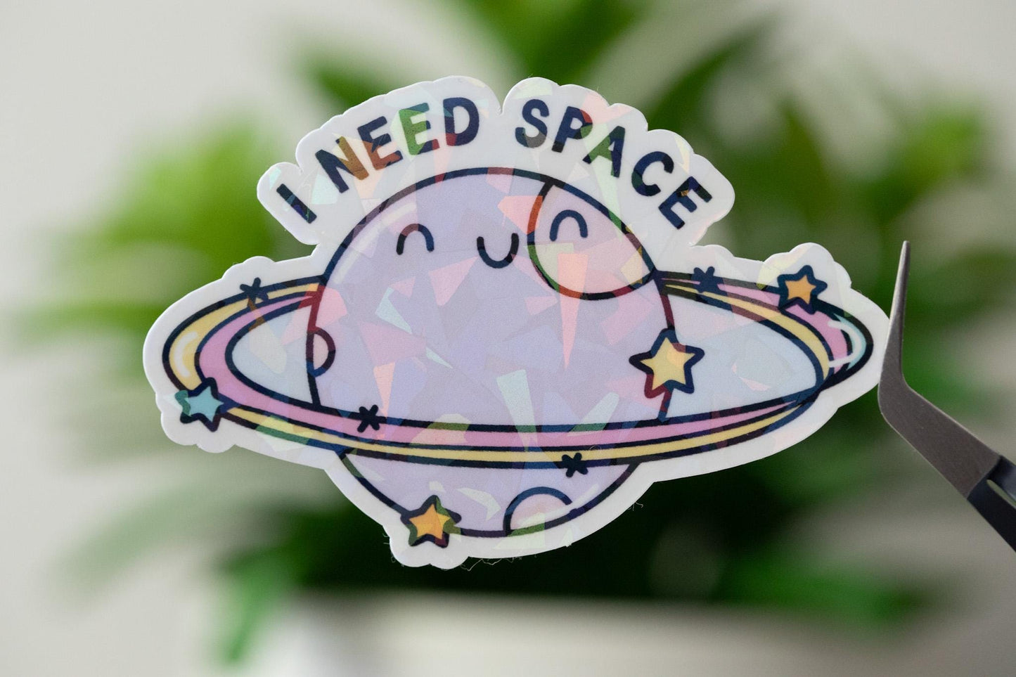 I Need Space Holographic Sticker