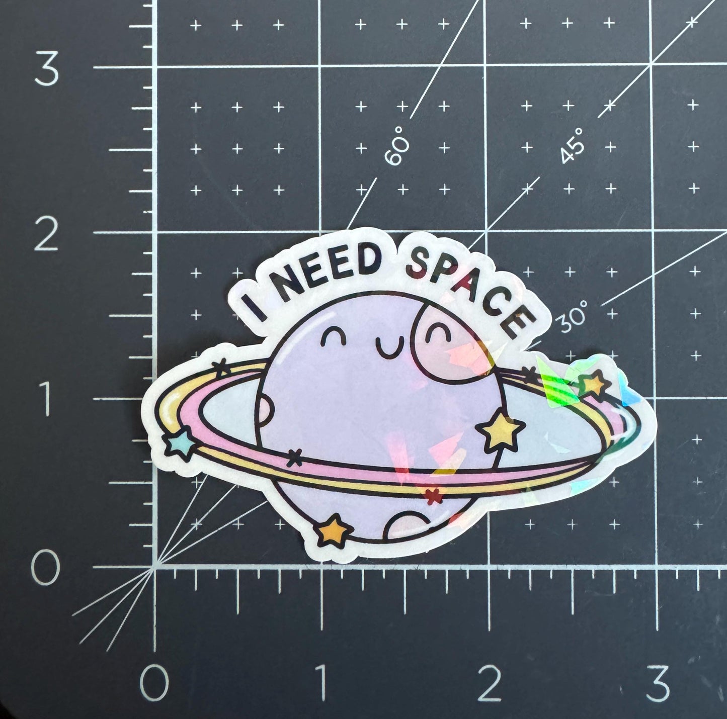 I Need Space Holographic Sticker