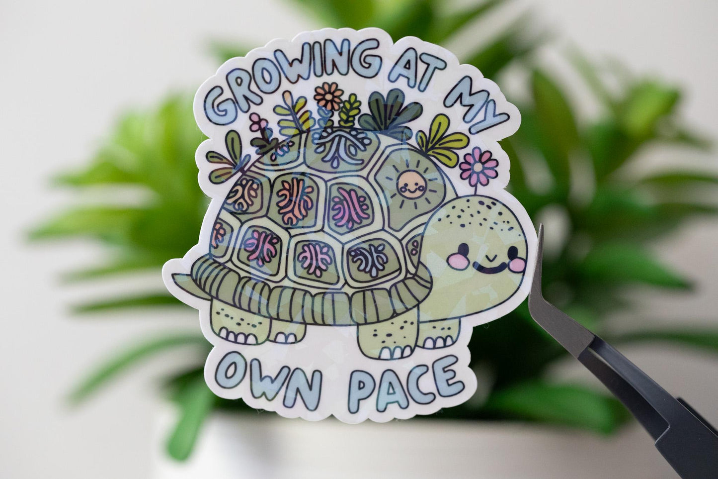 Growing At My Own Pace Holographic Sticker