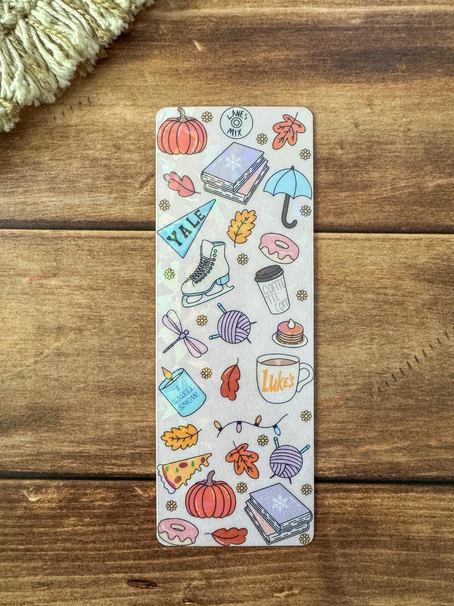 Cozy Bookmark | Luke's | In Omnia Paratus | Fall Book Stack | Smells Like A Rewatch |
