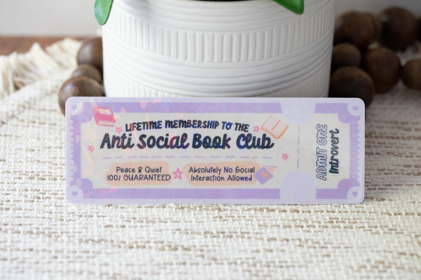 Anti Social Book Club Holographic Bookmark