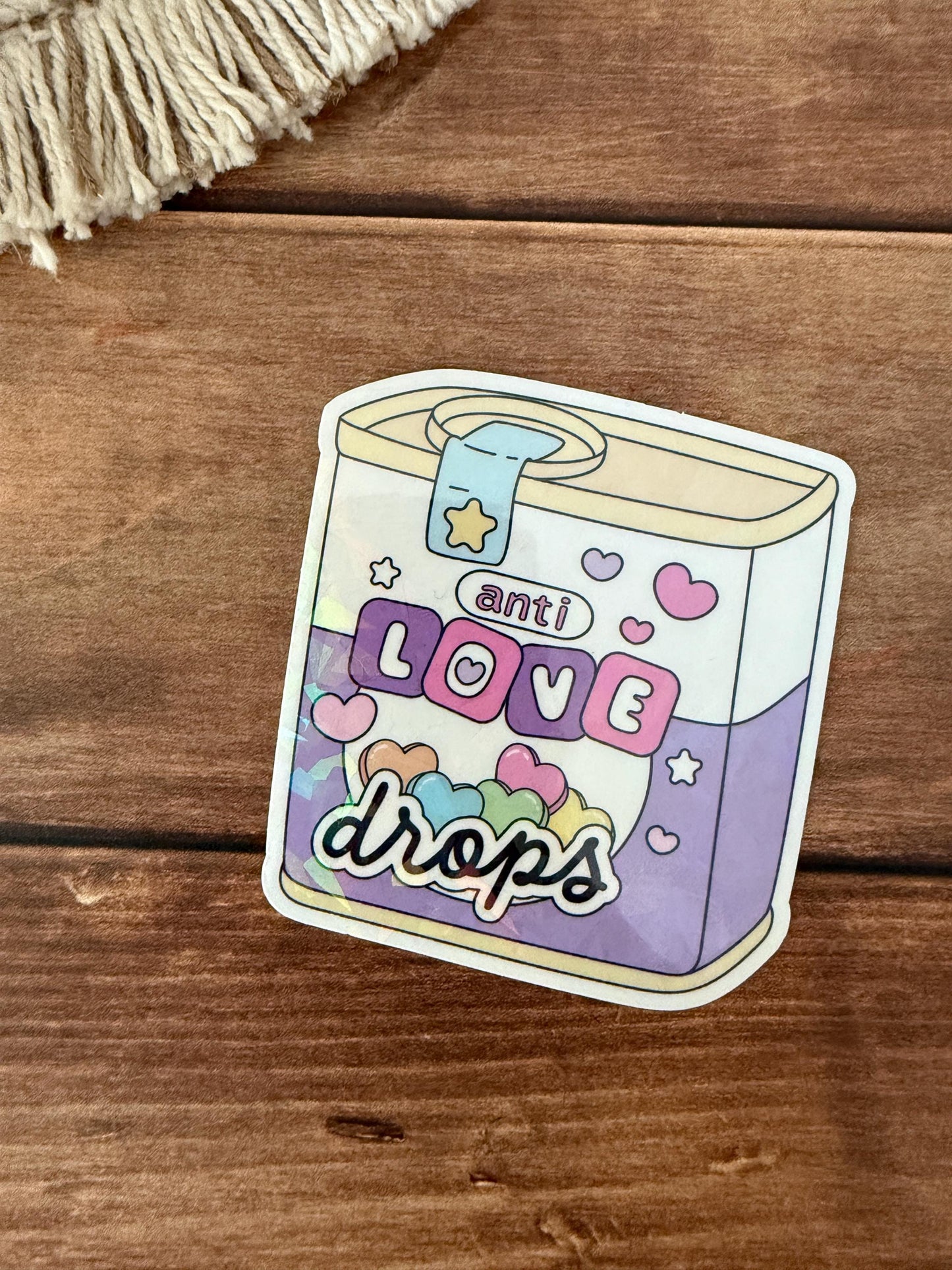 Anti Love Drops Holographic Sticker