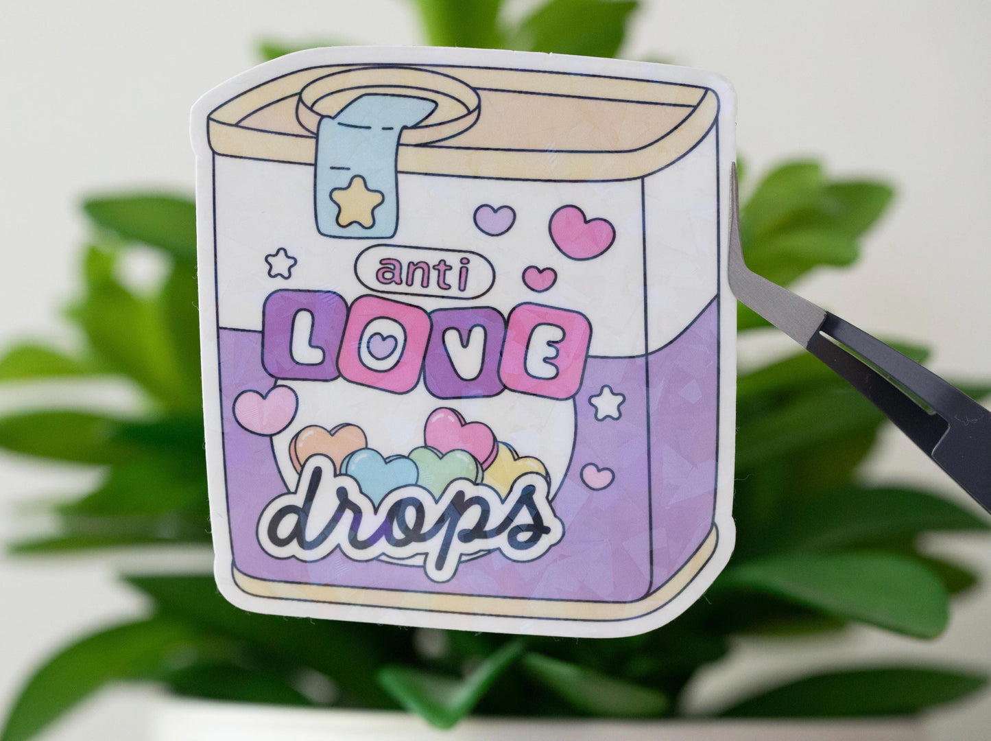 Anti Love Drops Holographic Sticker