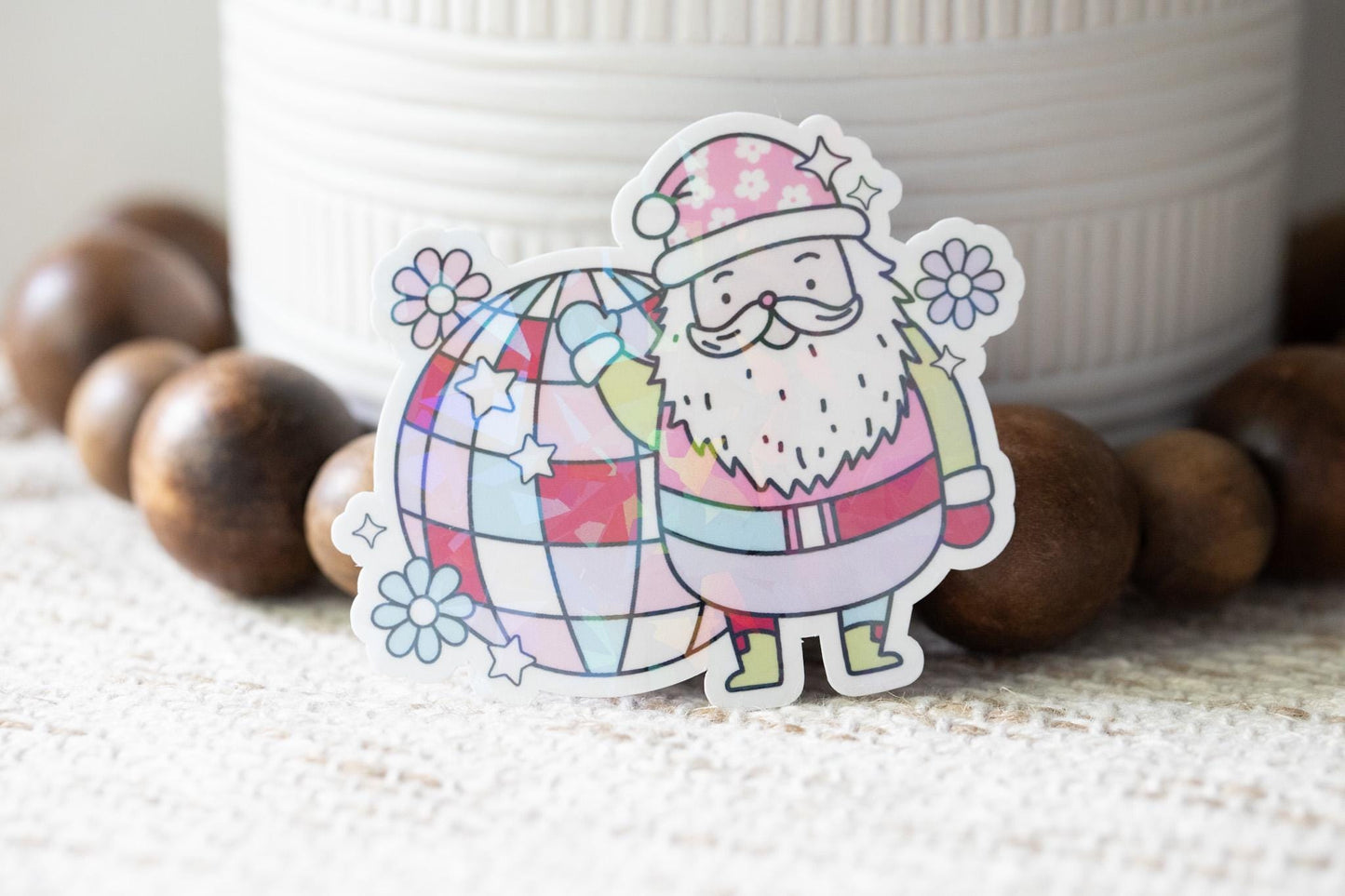 Groovy Santa Holographic Sticker