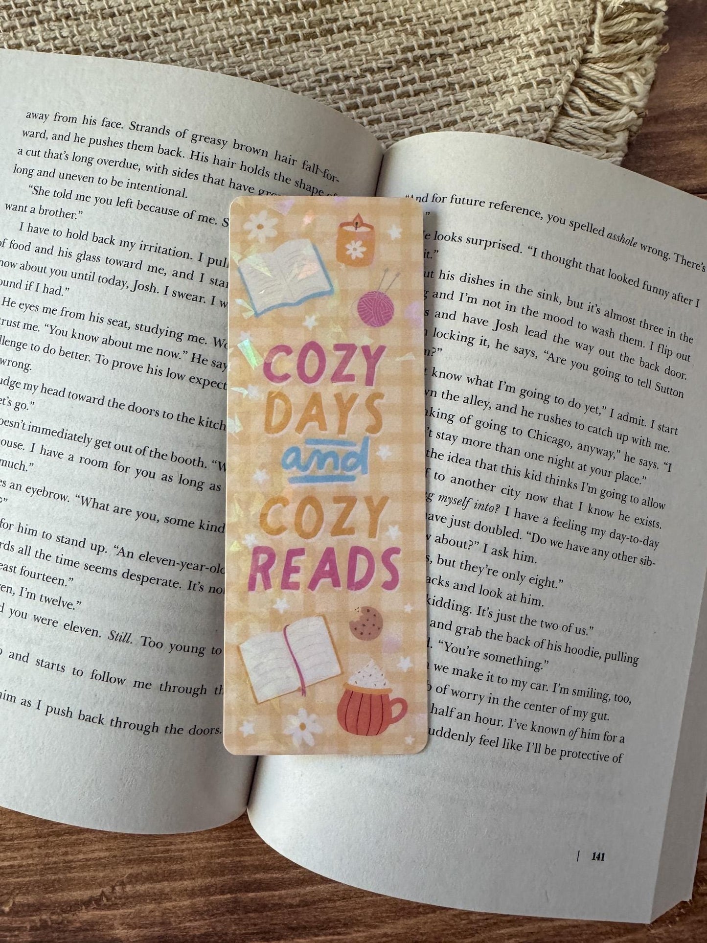 Cozy Days and Cozy Reads Holographic Bookmark