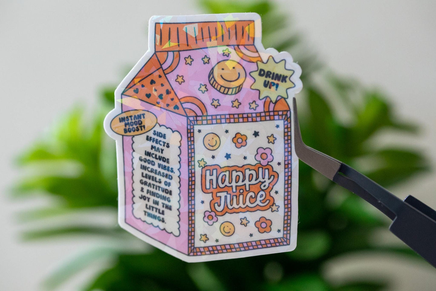 Happy Juice Holographic Sticker