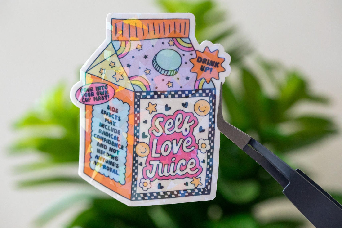 Self Love Juice Holographic Sticker