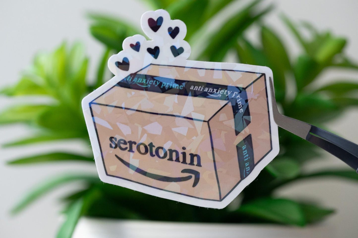 Serotonin Package Holographic Sticker