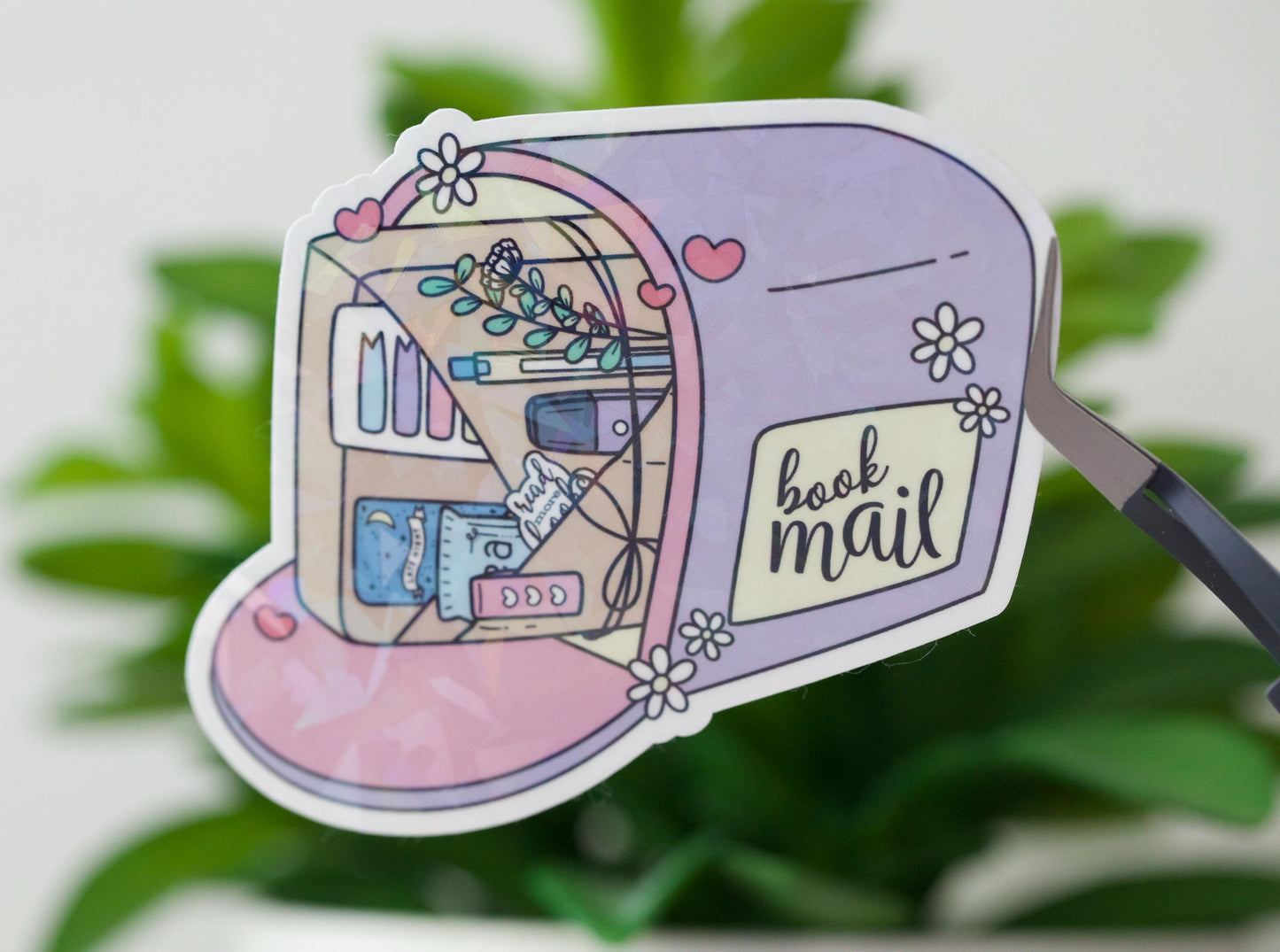 Book Mailbox Holographic Sticker