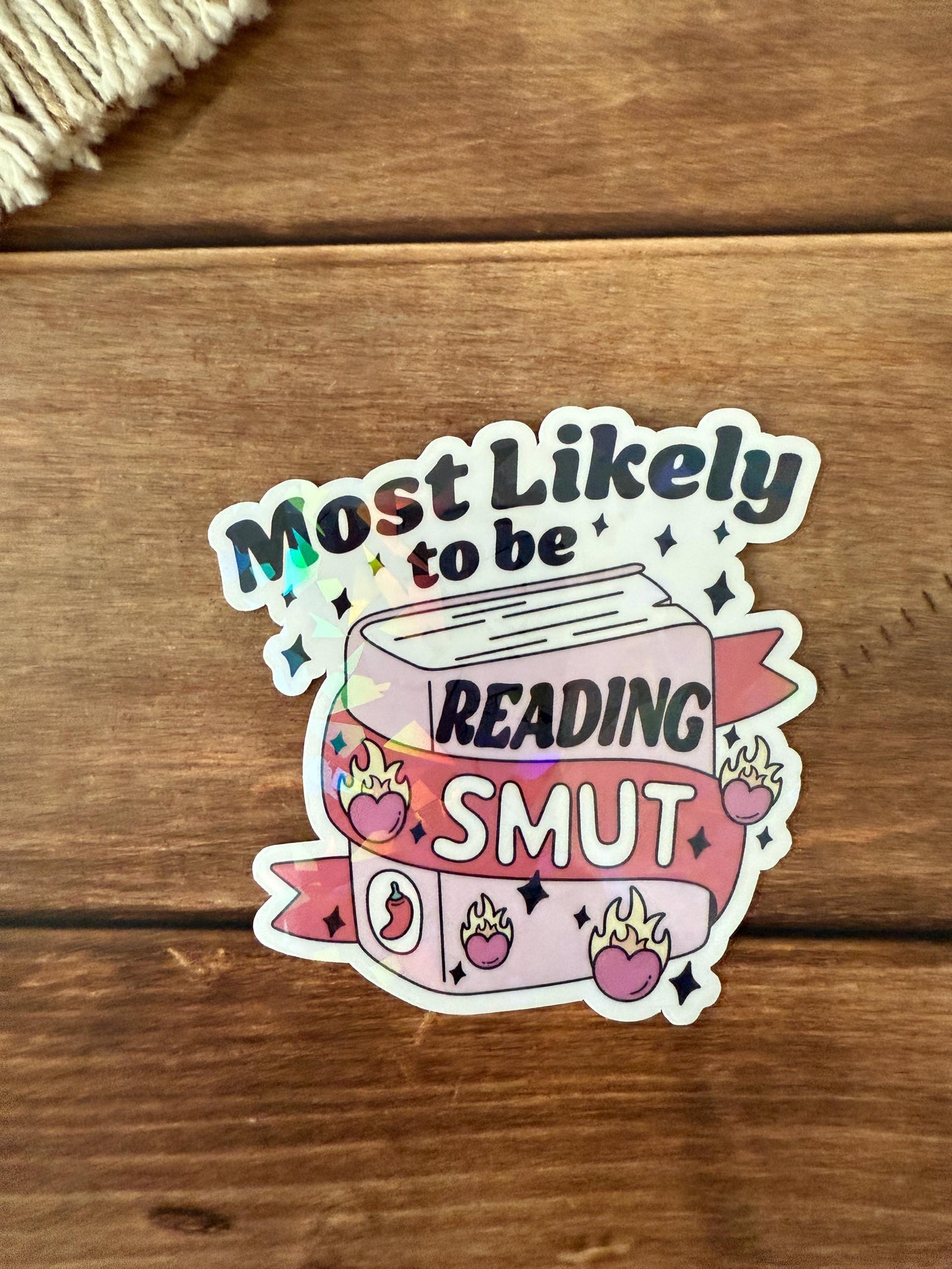 Most Likely to Read Holographic Sticker