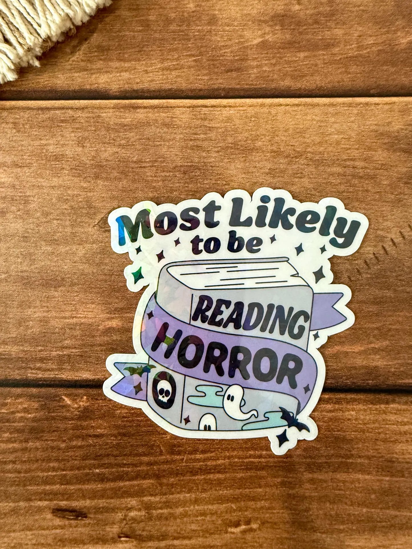 Most Likely to Read Holographic Sticker
