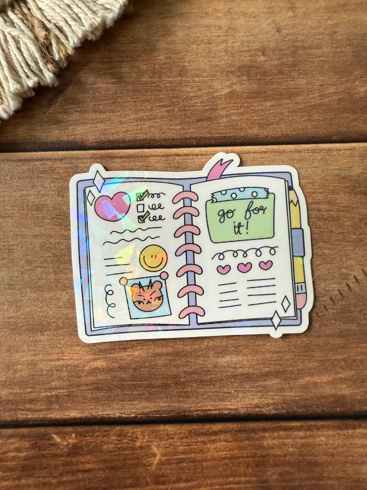 Cute Planner Holographic Sticker