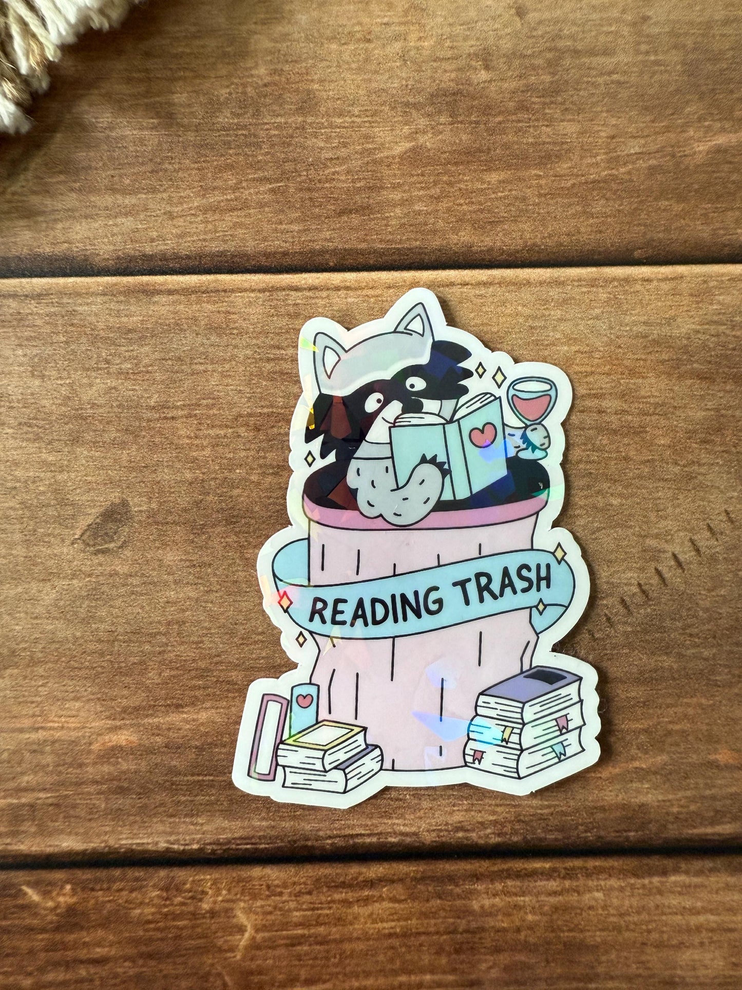 Reading Trash Holographic Sticker