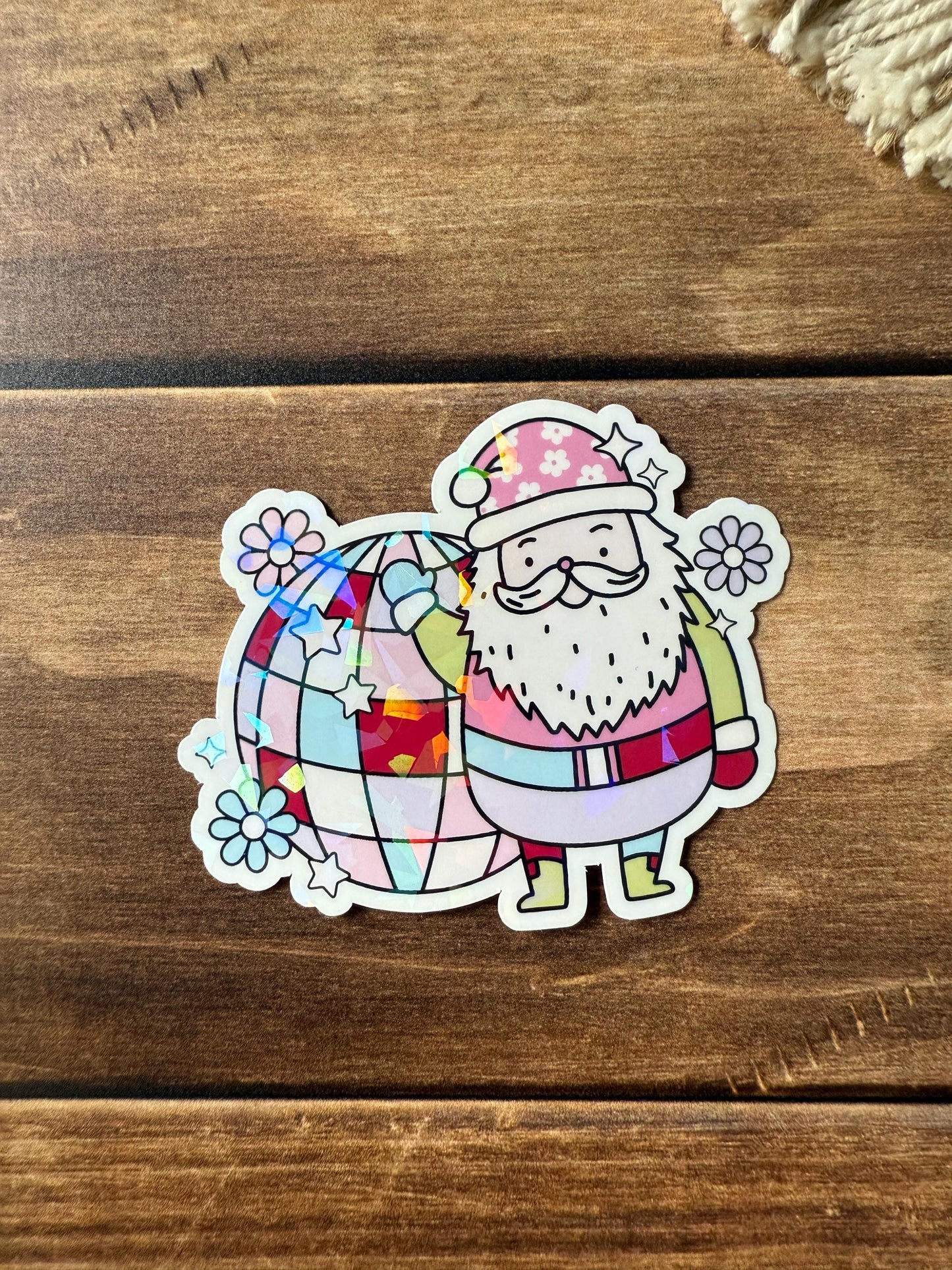 Groovy Santa Holographic Sticker