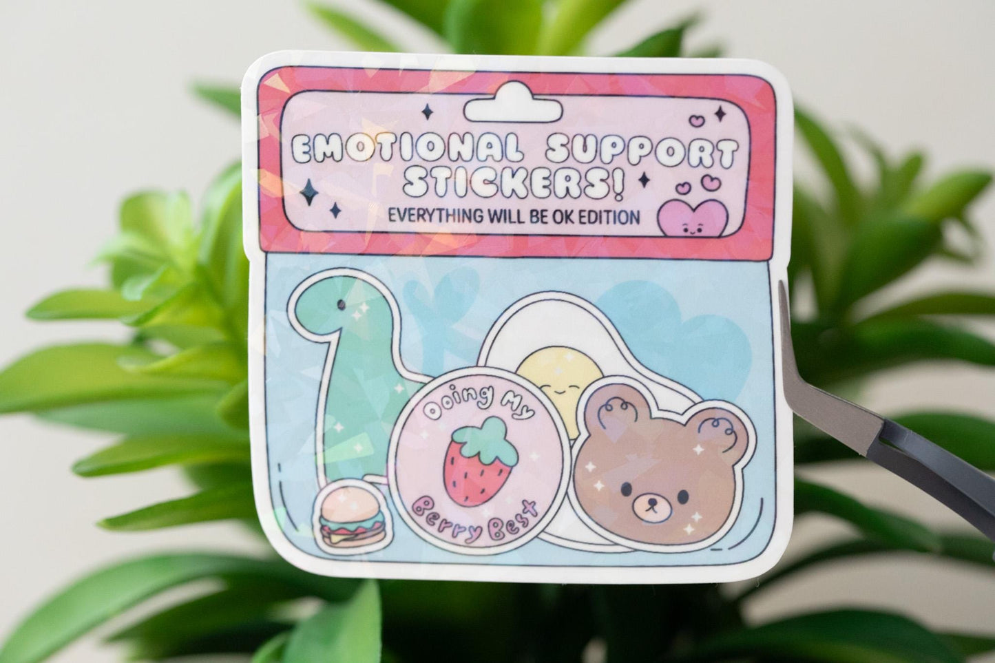Emotional Support Sticker Holographic Sticker
