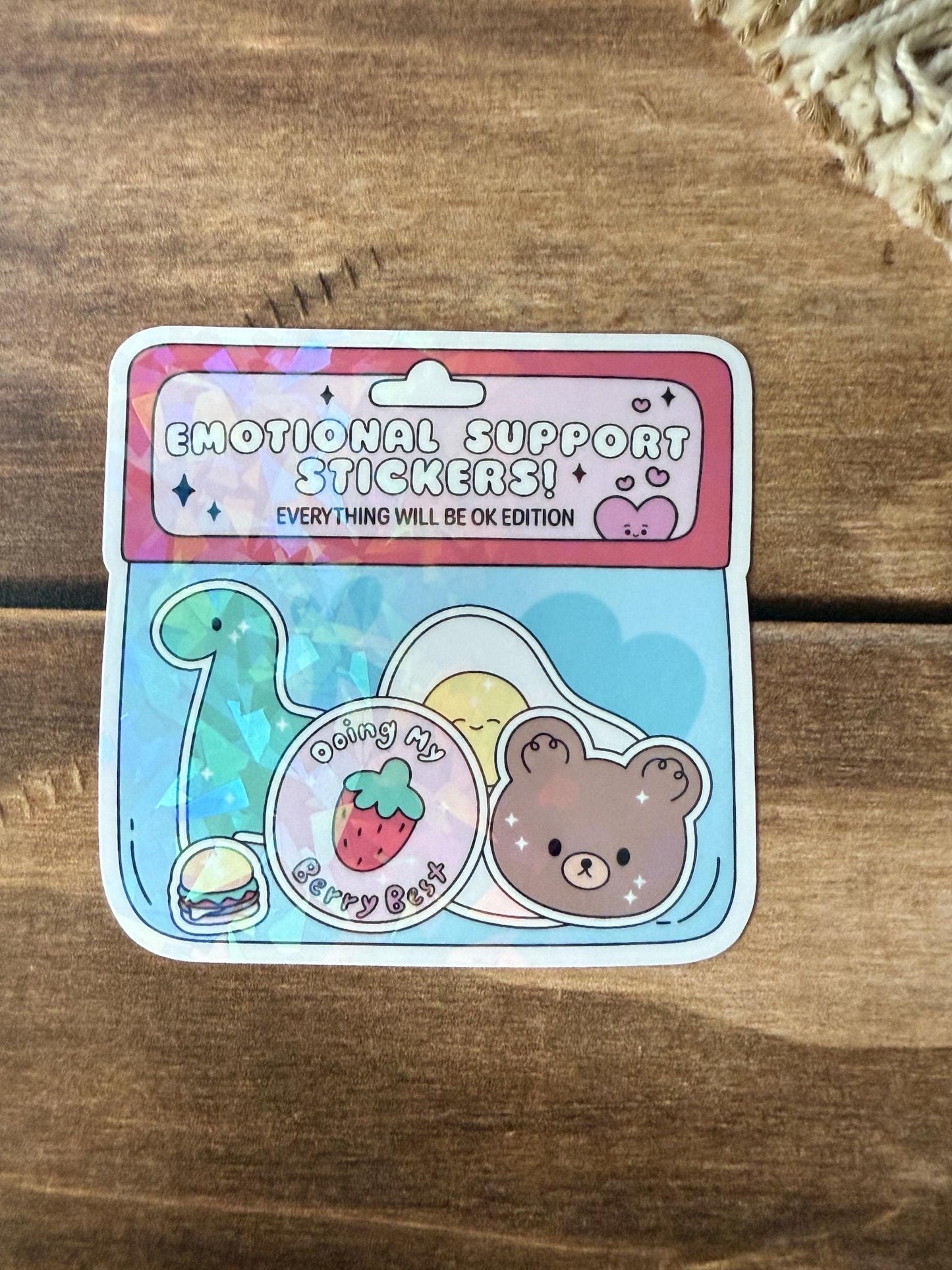 Emotional Support Sticker Holographic Sticker