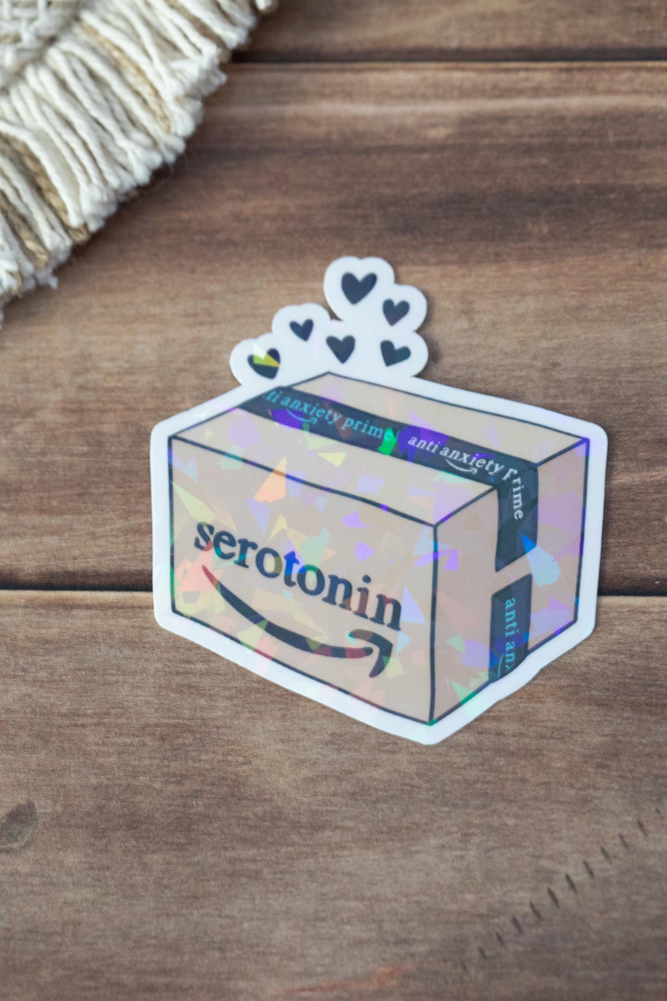 Serotonin Package Holographic Sticker