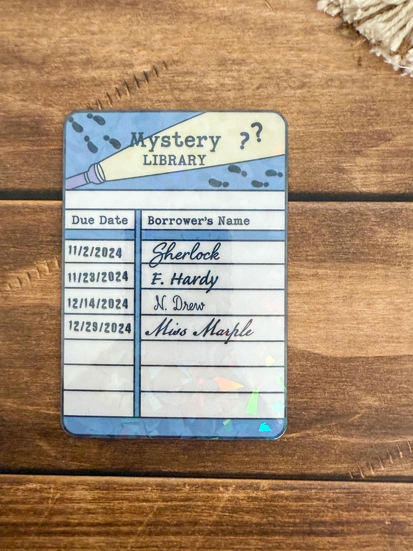 Library Card Bookmark Holographic Bookmark