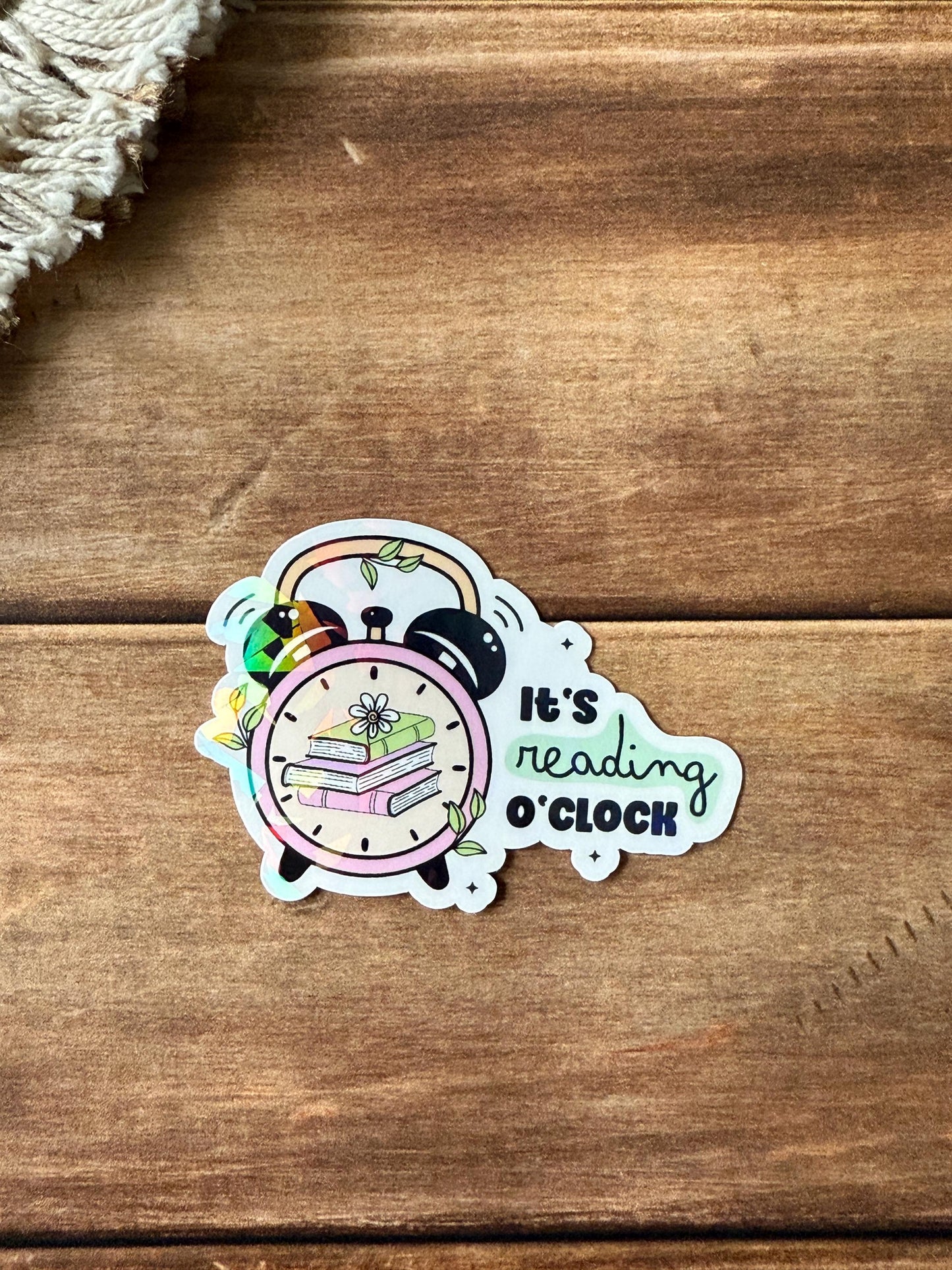 It's Reading O'Clock Holographic Sticker